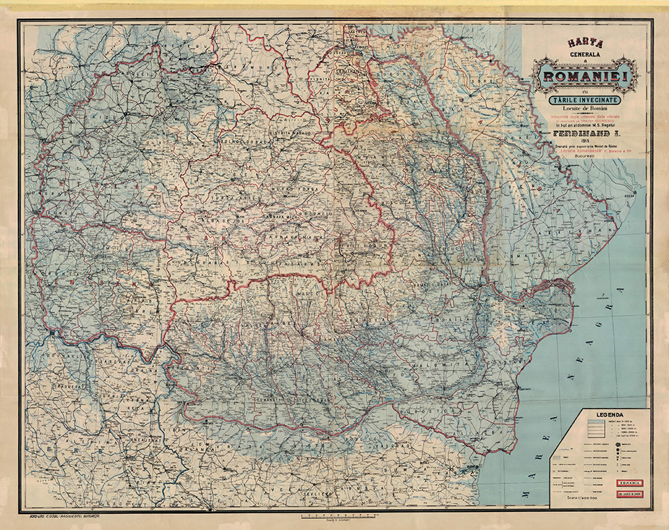 Harta generala a Romaniei 1915